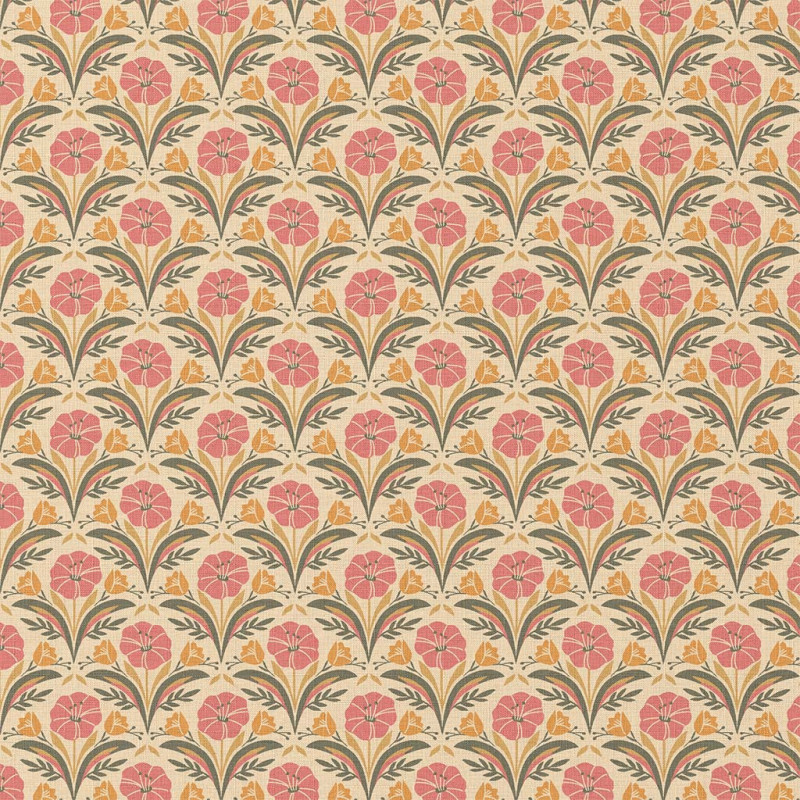 Printed Cotton SELMA Orange / Pink